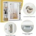 thumbnail image 3 of MYZBBD Bathroom Medicine Cabinet with Mirror, Wall Mounted Home Storage with Door & 6 Open Shelves, Adjustable Shelves, Mirrored Bathroom Wall Cabinet (White), 3 of 6