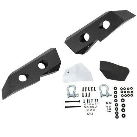 Kojem Front Bumper Push Bar Fit for 2007-2013 Chevy Silverado 1500 w/ Winch Plate D-Rings -2 Packages 2008 2009 2010 2011 2012 Steel Powder Coated