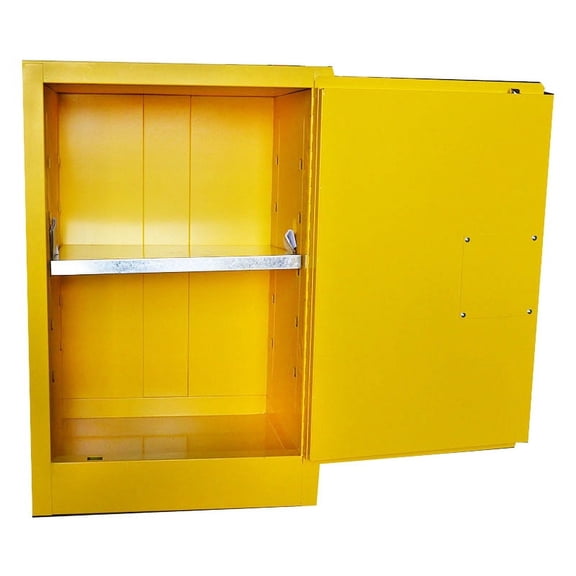 INTBUYING 40 Gallon Yellow Flammable Liquids Safety Cabinet Safety Fireproof Chemicals Security Shelving Storage Bin