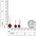 thumbnail image 3 of Gem Stone King 7.90 Cttw Red Garnet 925 Sterling Silver Pendant Earrings Set for Women | Gemstone Birthstone | Oval 11X9MM and 9X7MM | With 18 inch Chain, 3 of 3
