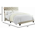thumbnail image 2 of Rosevera Corrine Upholstered Bed Frame with Button Tufting Headboard/Adjustable Headboard/Rolled Head Headboard Bed Frame/Wood Slat Support/Easy Assembly,Queen,Warm Beige, 2 of 9