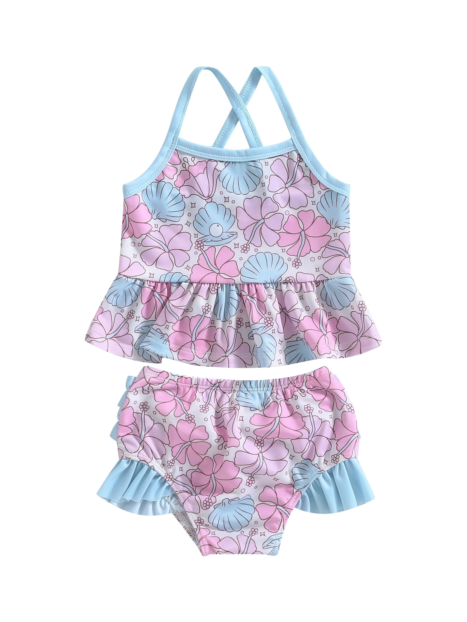 Bagilaanoe Toddler Baby Girls Swimsuits 2 Piece Bikinis Set Floral ...