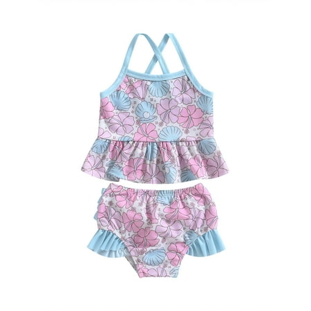 

aturustex 0M 6M 12M 18M 24M 3T Infant Baby Girls Two Piece Swimsuits Summer Ruffle Bikini Set Beachwear Bathing Suits