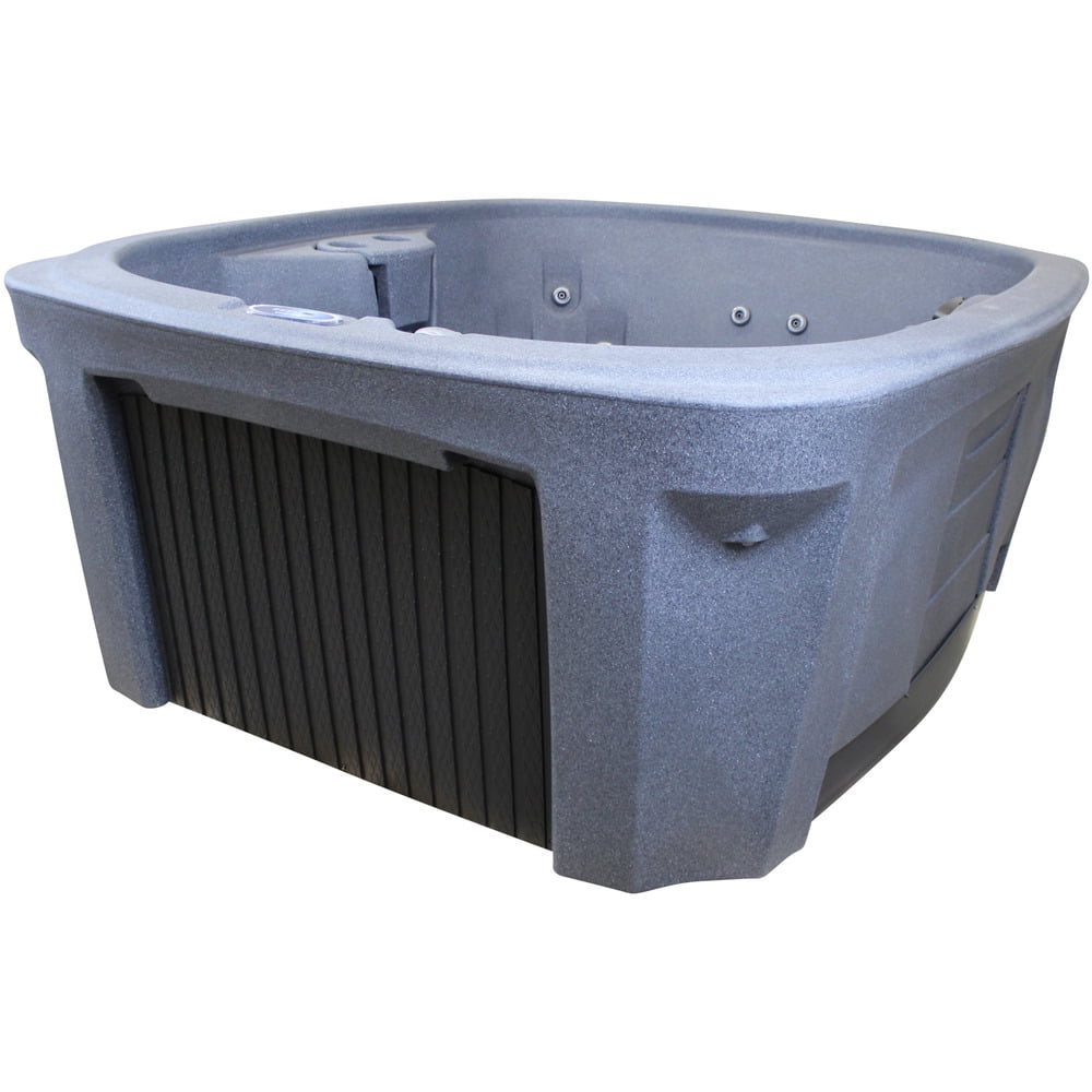 Arise 5‑Person 45‑Jet Plug & Play Hot Tub – 120V/240V, Stainless Steel Heater, Ozone System, Waterfall & LED Lighting (Gray)