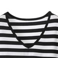 thumbnail image 6 of Xdegoge T-Shirt for Women V Neck Cap Sleeve Casual Loose Fit Striped Print Classic Nautical Style Breathable Cotton Blend Soft Everyday Wear Summer Knit Tops, 6 of 6