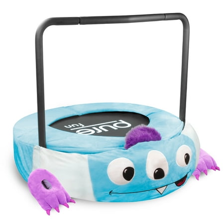 Pure Fun 36-inch Monster Plush Jumper Kids Trampoline with Handrail, (Best Mini Trampoline For Kids)