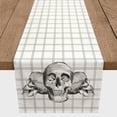 thumbnail image 3 of Creative Products Skulls Windowpane Check 16 x 90 Cotton Twill Table Runner, 3 of 3
