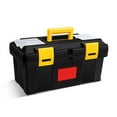 thumbnail image 3 of Heavy-Duty Multi-Size Tool Storage Box - Portable Black Warrior 20-Inch Organizer with Lid Compartments for Electricians and DIY Projects, Durable ABS Material, 3 of 6