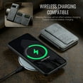 thumbnail image 5 of Compatible for Google Pixel 8 Pro Wallet Case,[Support MagSafe Wireless Charging] Back Flip Magnetic Leather Phone Cover with Detachable RFID Blocking Card Holder For Google Pixel 8 Pro,Gray, 5 of 12