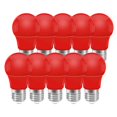 thumbnail image 2 of Ampoule Colorée A19, Ampoules Rouges pour Éclairage de Vacances, Ampoule LED Non Dimmable avec Base Moyenne E26, Économe en Énergie, Longue Durée, 10 Pcs, 2 of 4