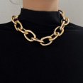 thumbnail image 4 of Gargantilla gruesa, cadena de eslabones cubanos de oro, collares gruesos, joyería punk para mujeres y niñas (cadena cubana dorada), 4 of 5