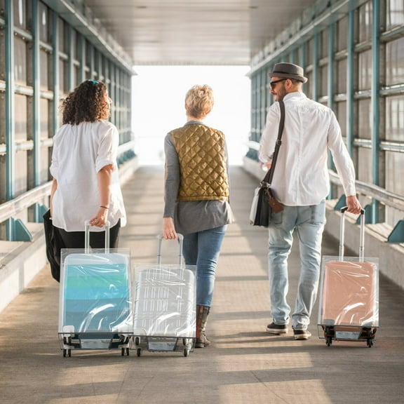 3 Pcs Luggage Covers Clear PVC Suitcase Covers Dustproof Luggage Cover Protector Easy to Install Suitcase Cover Protectors for Traveling Business Trip Vacation