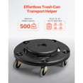 thumbnail image 2 of KFFKFF Garbage Bin Mover, Compatible with 20, 32, 44, 55 Gallon Bins, Circular Garbage Bin Rolling Foundation with 4 Secure Wheels, 500lbs Load Limit, Robust Barrel Mover, Versatile Rolling Cart, 2 of 9