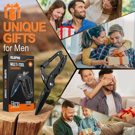 DASAW-Fathers Day Dad Gifts from Daughter Multitool Carabiner with Pocket Knife EDC Gear with Folding Knives Bottle Opener Window Breaker And Screwdriver Tactical Survival Gear for Camping And H