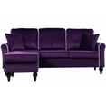 Classic and Traditional Small Space Velvet Sectional Sofa with