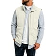 thumbnail image 3 of Zynoxe Men's Fleece Lined Vest Jacket with Side Pockets Comfort Lightweight Sleeveless Jacket for Men Classic Stand Collar Zip Up Thermal Jacket Oversized Solid Color Winter Casual Waistcoat M, 3 of 10