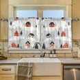 thumbnail image 2 of Yayeee Kitchen Curtains Tier Set of 2 Light Filtering 57"x24" Over Sink Window Panels, Cartoon Red Houses, 2 of 7