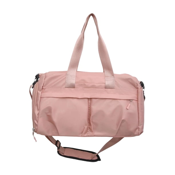 Bolsa de gimnasio impermeable, multifuncional, portátil, espaciosa, sencilla y cómoda para entrenamientos. Bolsa de fitness con separación para ropa Rosa