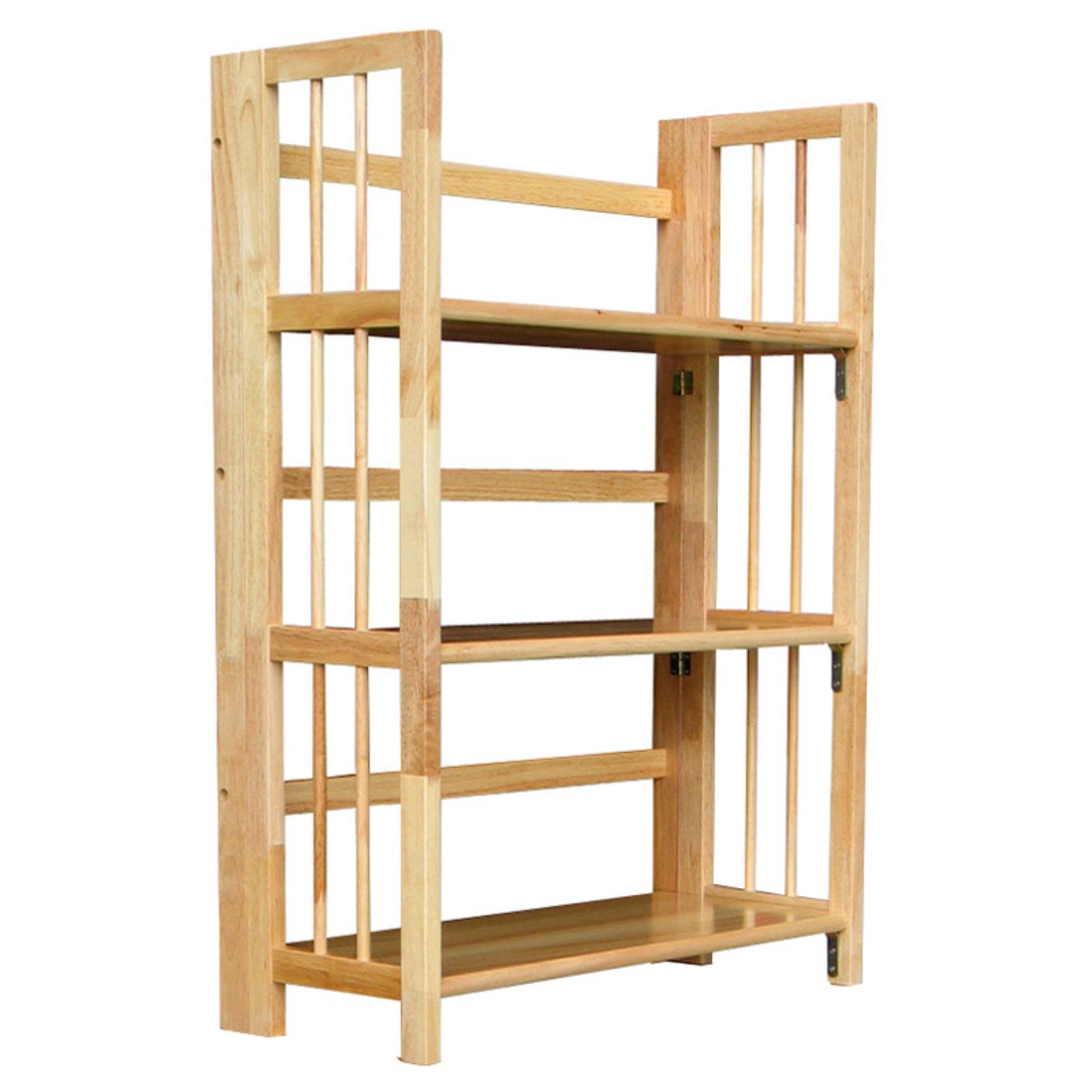 Yu Shan 3 Shelf Folding Stackable Bookcase Natural 27.5" Wide Mission Style 