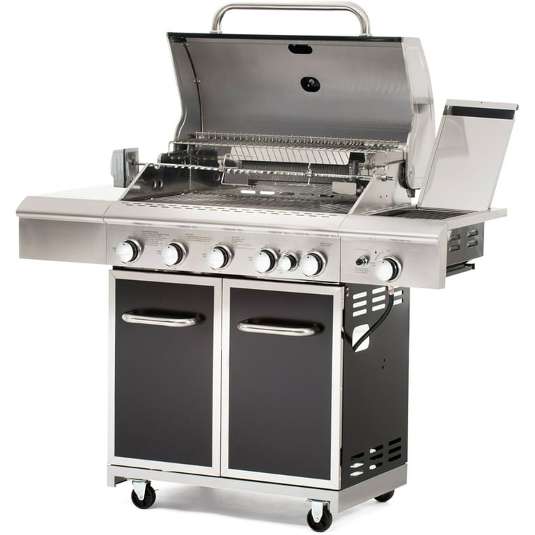 Better Homes and Gardens 5 Burner Gas Grill with Searing Side Burner Rear Burner with Rotisserie Kit Walmart