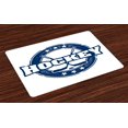 thumbnail image 1 of Ambesonne Hockey Place Mats Set of 4, Vintage Sticks Stars, Standard Size, Navy Blue White, 1 of 4