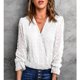 thumbnail image 1 of Top De Manga Larga De Encaje Para Mujer, Blusa De Encaje Para Mujer Suave, Elegante, Cómoda, Elegante Para Ir De Compras ANGGREK Blanco L, 1 of 6