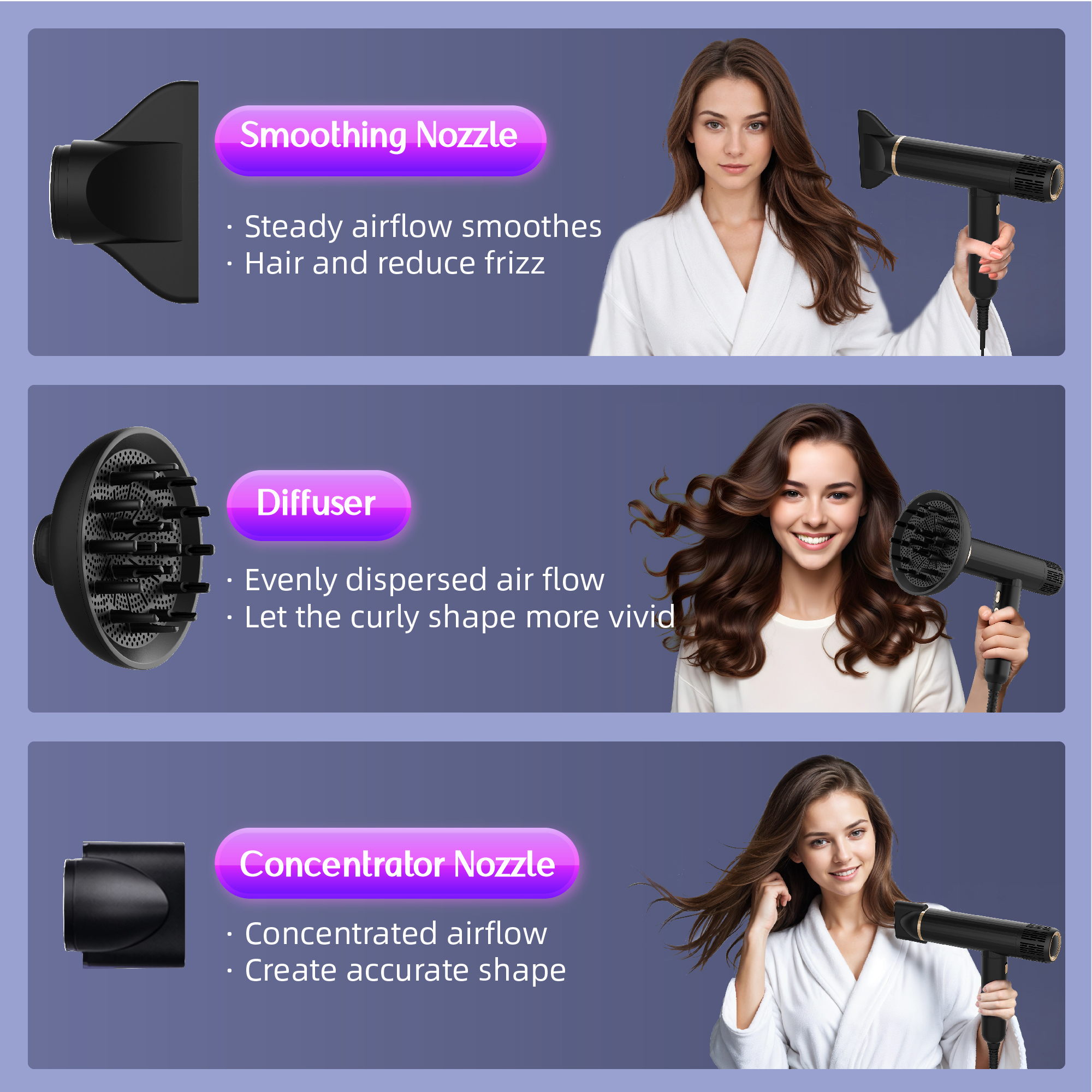 SKIMI Ionic Hair Dryer with Brushless Motor, 1600W photo 6