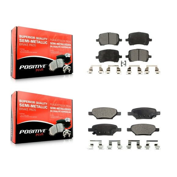 Positive Plus Front Rear Semi-Metallic Brake Pads Kit for Car Chevrolet Malibu Pontiac G6 Cobalt G5 HHR Saturn Aura KPF-100068