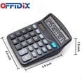 thumbnail image 2 of Calculadora de sobremesa OFFDIX, negra, para oficina, regalo 2018, doble alimentación solar y a batería, portátil, 12 dígitos, 2 of 3
