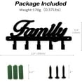 thumbnail image 3 of Black Iron Wall Mounted Hooks Metal Key Holder Word Family Pattern with 5 Hooks, 3 of 6