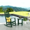thumbnail image 6 of WestinTrends Malibu Classic 3 Piece Outdoor Rocking Chairs Set, All Weather Poly Lumber Adirondack Rocker Bistro Set Patio Deck Porch Chairs Set of 2 with Side Table, Dark Green, 6 of 7