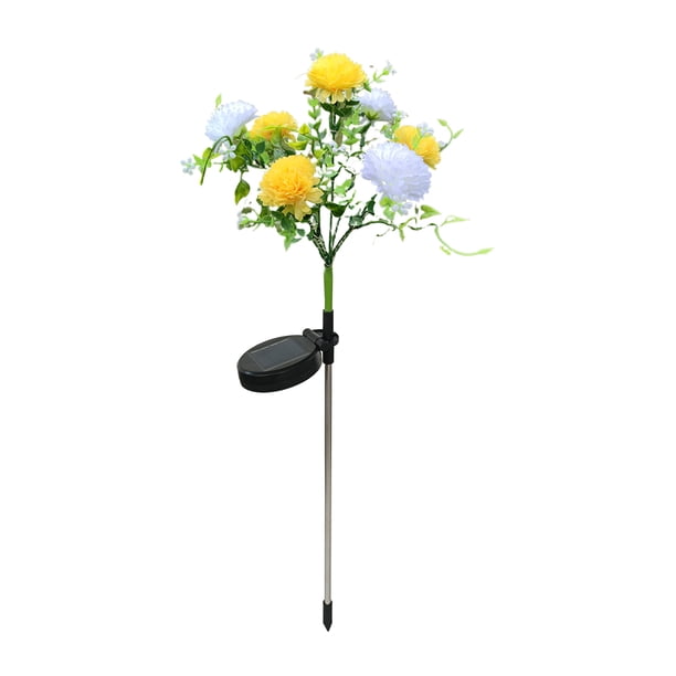 Matsuzay Luces de flores alimentadas por energía Solar, luz Solar para césped de rosas, luces decorativas para césped al aire libre, luz de Iluminación y accesorios Amarillo blanco