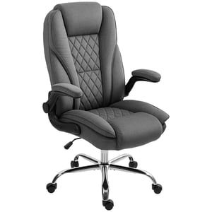 CoSoTower Président du bureau exécutif, chaise de bureau avec accoudoir Flip-up, Diamond Fabric Computer chaise pour le bureau à domicile, Gris foncé