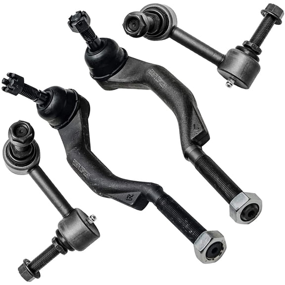 Detroit Axle - Front 2 Stabilizer Sway Bar End Links 2 Outer Tie Rod End Links for GMC Envoy XL Chevy Trailblazer EXT Isuzu Ascender Oldsmobile Bravada - 4pc Set