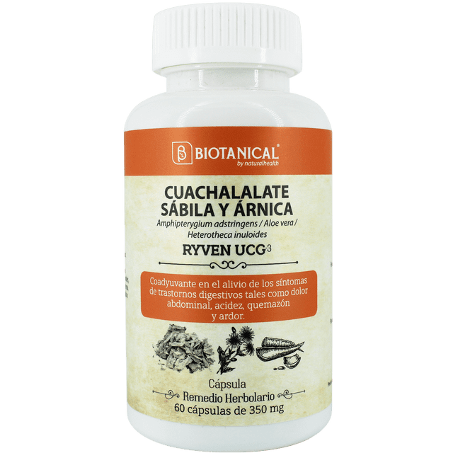 RYVEN UCG Cuachalalate, sabila y Árnica Biotanical 60 Cápsulas