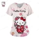 thumbnail image 3 of Camisetas de manga corta para mujer, uniforme de enfermera con estampado de Hello Kitty, cuello en V, bolsillo, para trabajadores de la salud, ropa de trabajo clínica, 3 of 5