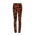 thumbnail image 4 of TFEOQRY Women's Yoga Pants Floral Print Tight Full Length Pants Medium Waist Trousers Brown, 4 of 4