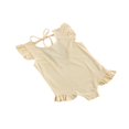 thumbnail image 2 of Summer Toddler Girls Swimwear Solid Ruffles Short Sleeve Backless Bikini Dark Orange 5-6 Years, 2 of 6