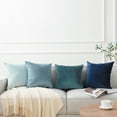 thumbnail image 3 of Phantoscope Designer's Choice Decorative Throw Pillow Bundle Set, Blue Gradient Silky Velvet Series Covers with inserts, 18" x 18", 4 Pack, 3 of 7