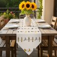 thumbnail image 6 of Birds on the Wire Yellow Grey Orange Burlap Background Table Runner 60 Inches Long Table Runners for Dining Room Tabletop Dresser Scarf Home Party Banquet Wedding Holiday Decoration, 6 of 9