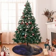 thumbnail image 7 of Sikiie Purple Flower Lazy Cat 30-48 inches {designName} Print Christmas Tree Skirt Snowman Xmas Tree Skirt with Edge Christmas Decorations for Holiday Party36", 7 of 7