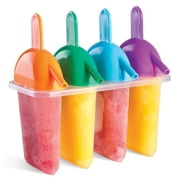 Set of 4 Ice Pop Maker Molds With Sipper Straw Base