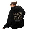 thumbnail image 2 of TIANZEN Women's Reversible Printed Letter Long Sleeve Hoodie With Pockets Casual Comfortable Sweatshirt Sweatshirt Top, 2 of 7