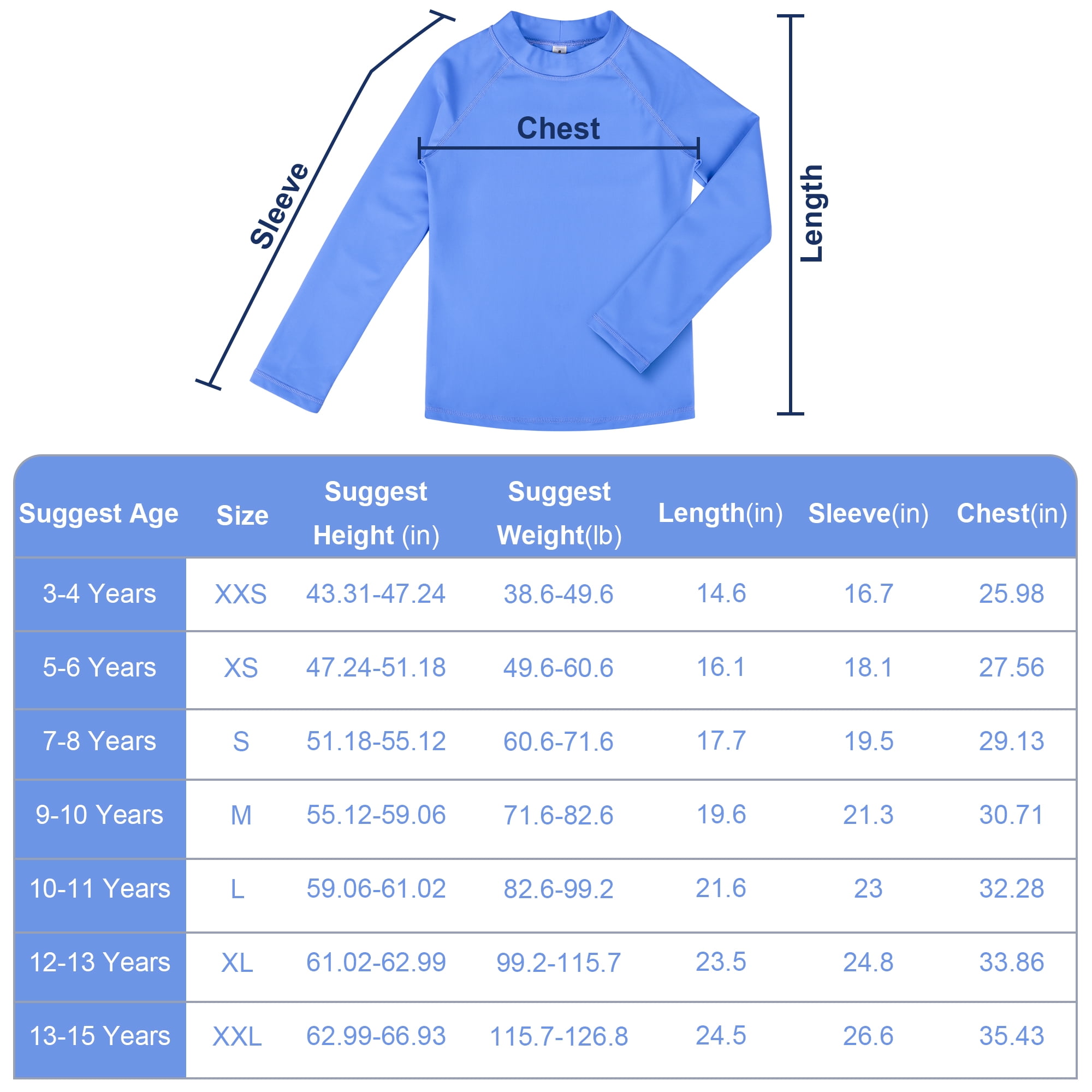 BIG ELEPHANT 3 Pack Kids Rash Guard Swim Shirt UPF 53+ Long Sleeve Rashguard Swimwear Surf Tops Sun Protection for Boys Girls