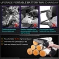 thumbnail image 6 of Black 6 inch Cordless Mini Chainsaw with 2 PCS Battery, 2 Chain, Electric Chainsaw Portable One-Hand for Wood Cutting Tree Branch Trimming, 6 of 8