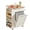 23'' White, variant on spanspace 48" Kitchen Island Cart with Drop Leaf , 10 Gallon Storage and Tilt Out Trash Can Cabinet , Portable Kitchen Island with Wheels Drawer and Adjustable Shelves for Kitchen, White