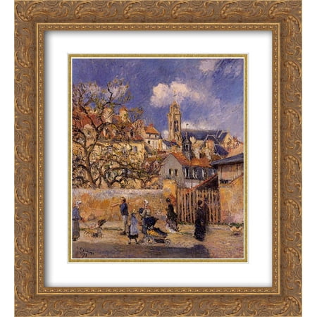 Camille Pissarro 2x Matted 20x24 Gold Ornate Framed Art Print 'The Park in Charrettes, Pontoise'