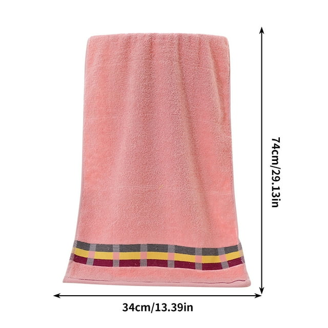 Cotton Bath Towel Set 34cmx73cm - Highly Absorbent Hand & Bathroom Towels with Solid Striped Design for Hotel, Spa, Home Use