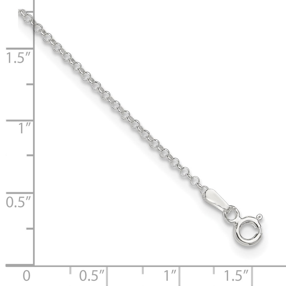 Auriga Fine Jewelry 925 Sterling Silver 1.5mm Rolo Chain Anklet 9inch for Women
