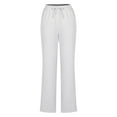 thumbnail image 5 of EDFBUYKRS Womens Tall Pants Suits 34-36 Inch Inseam Women's Summer Solid Color Linen High Waist Elastic Drawstring Pants Lightweight Loose Fit Casual Trousers with Pockets for Comfort and Style Xl, 5 of 7